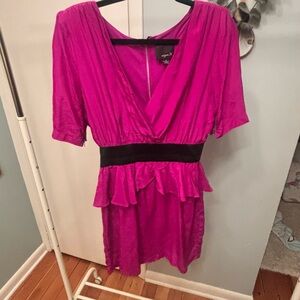 Aryn K Fuchsia Dress with Black Accents